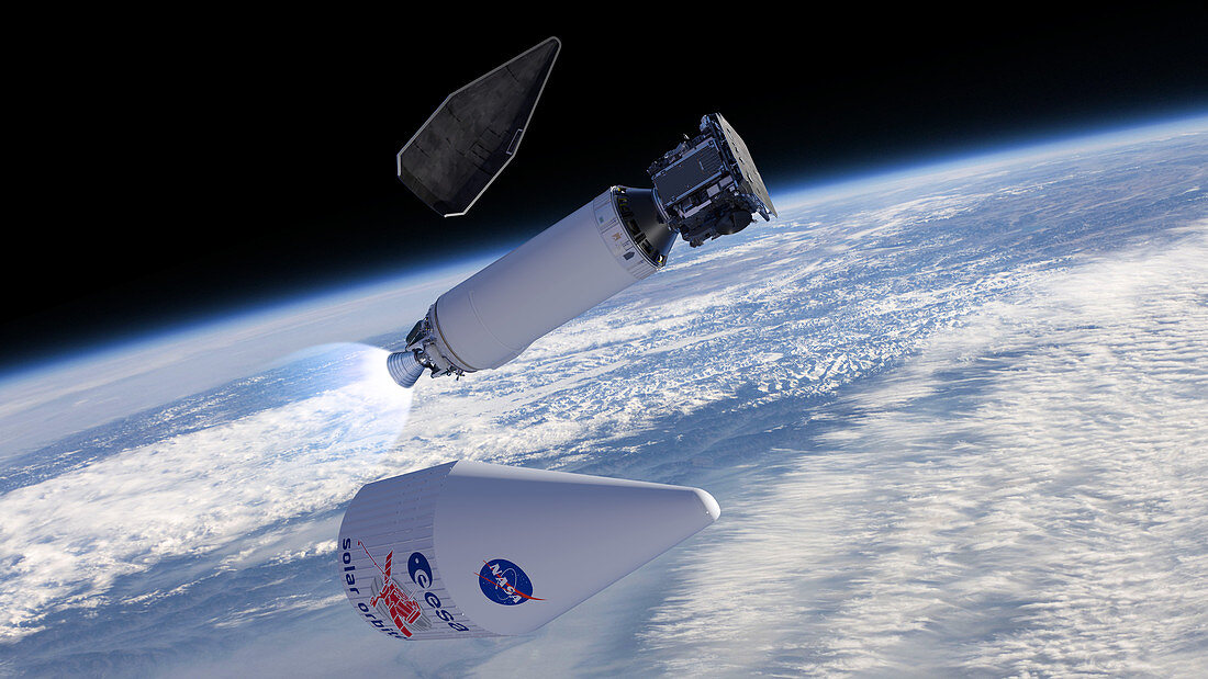 Deployment of Solar Orbiter spacecraft,illustration