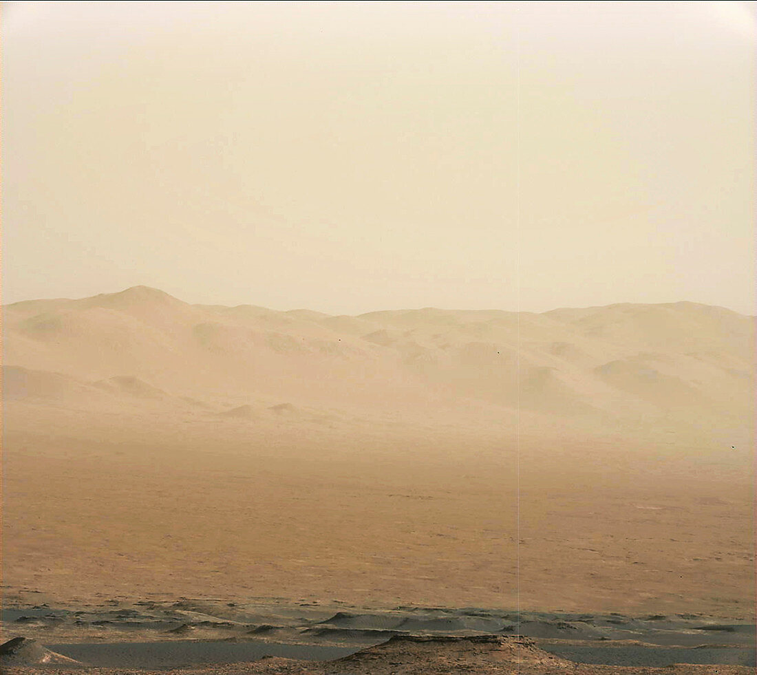 Dust storm on Mars,Curiosity rover image