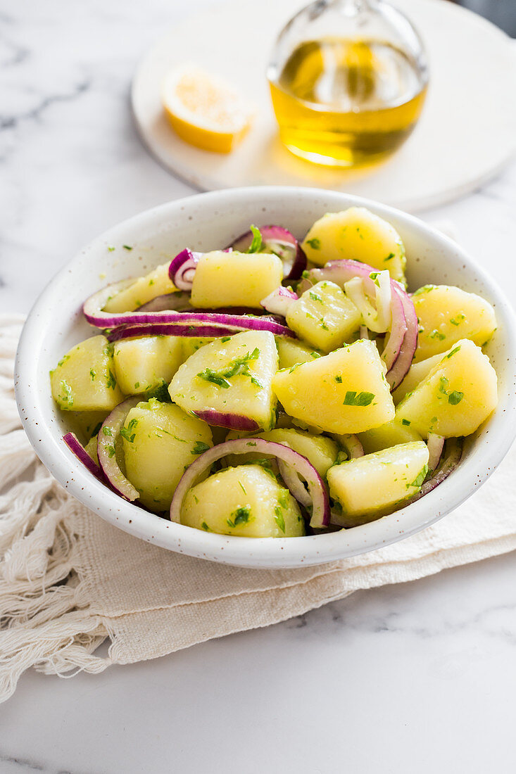 Potato and red onion salad