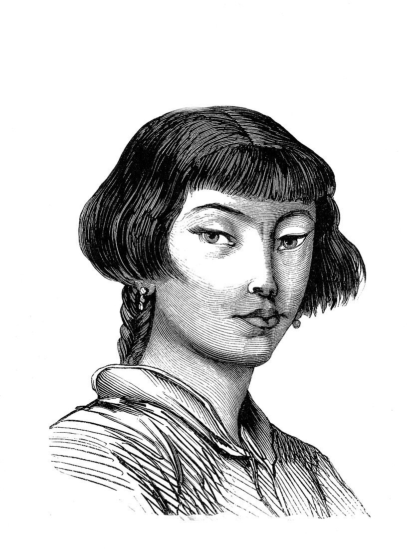 Aleoutian Islands woman,19th Century illustration