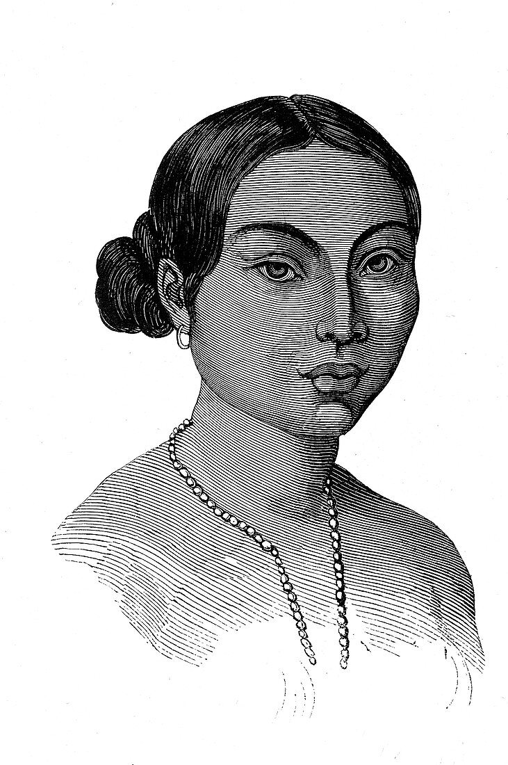 Caroline Islands woman,19th Century illustration