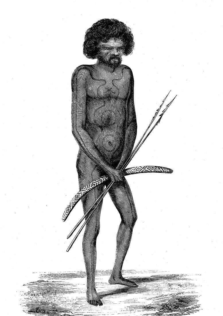 New Zealand man,19th Century illustration