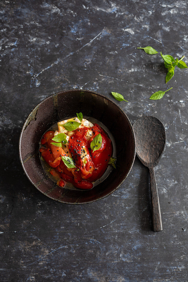 Red pepper brie terrine