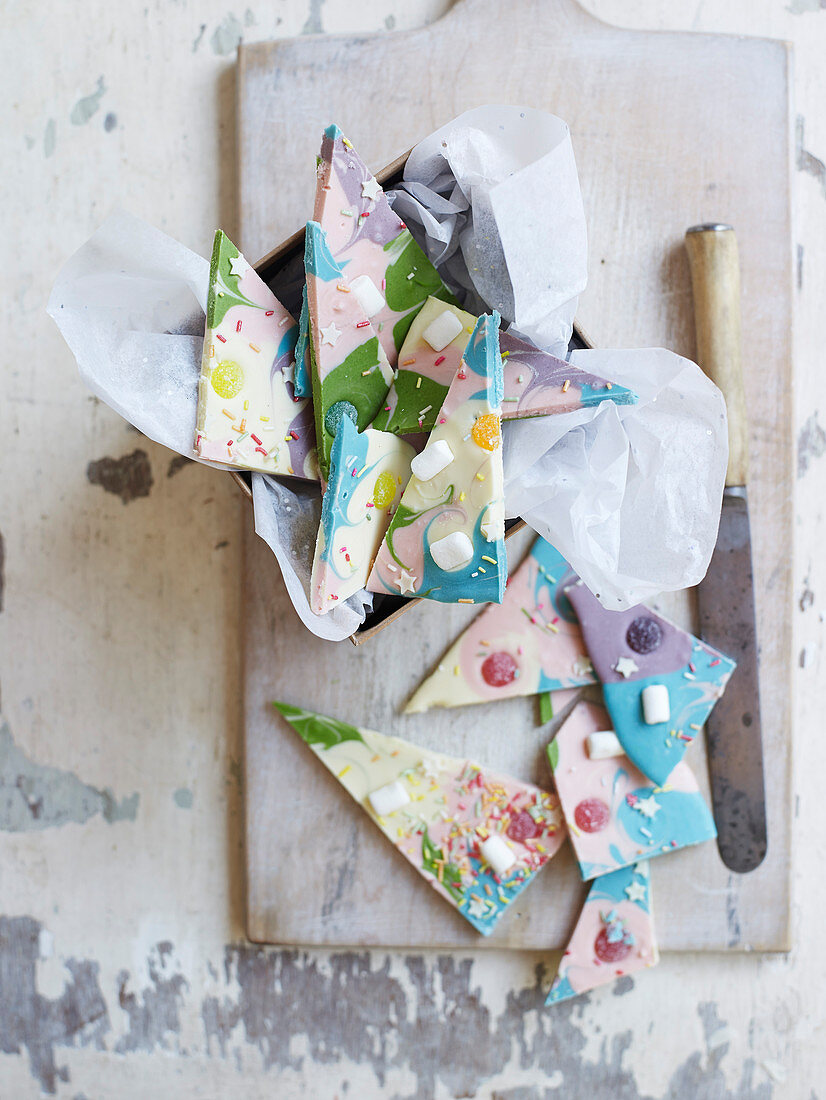 White chocolate unicorn bark