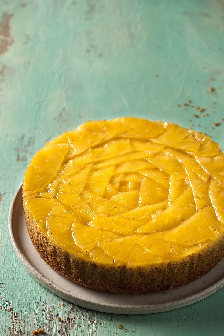 Glutenfree pineapple and ginger upside down cake