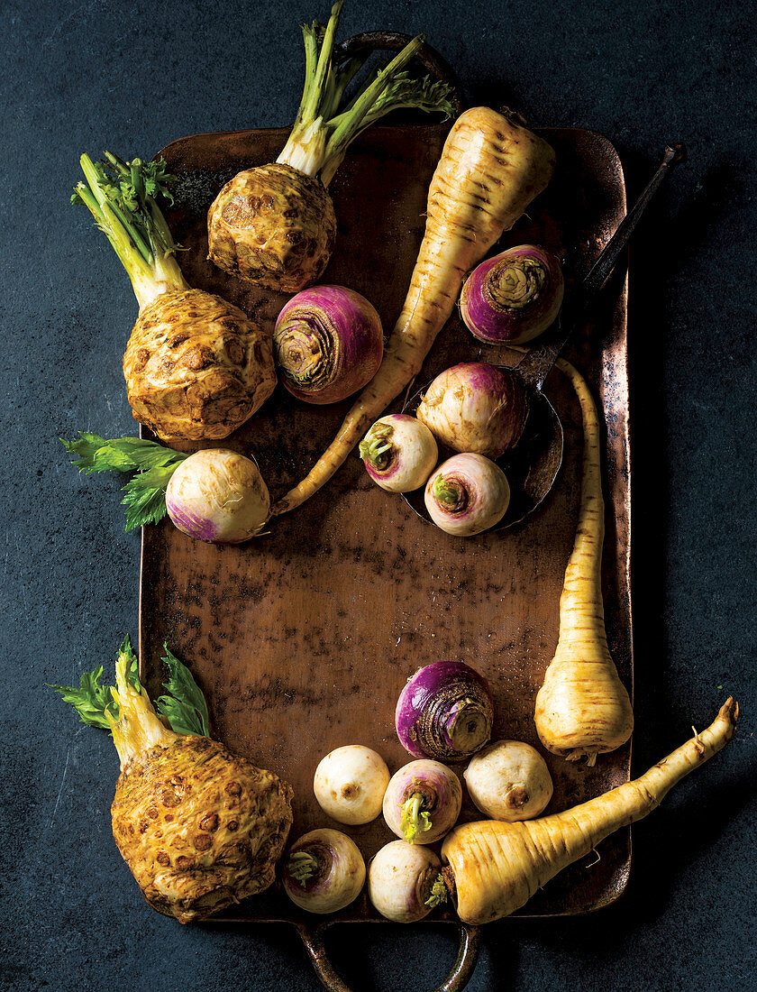 Celeriac, turnips and parsnips