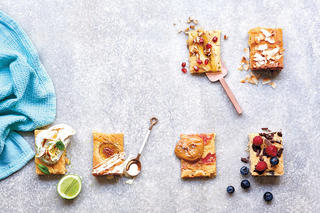 Five biscuit bar ideas - with figs, meringue, banana, speckled, choclate and marshmallow