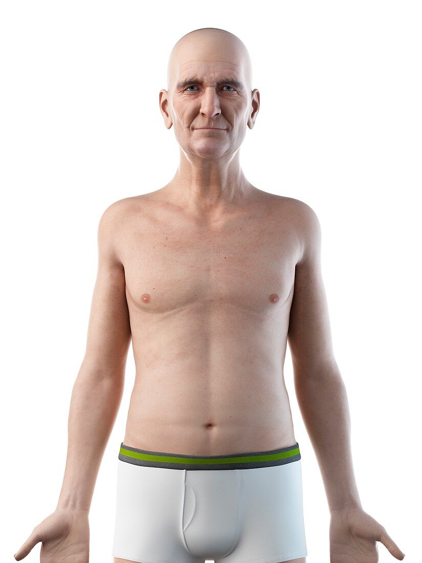 Illustration of an old man's upper body