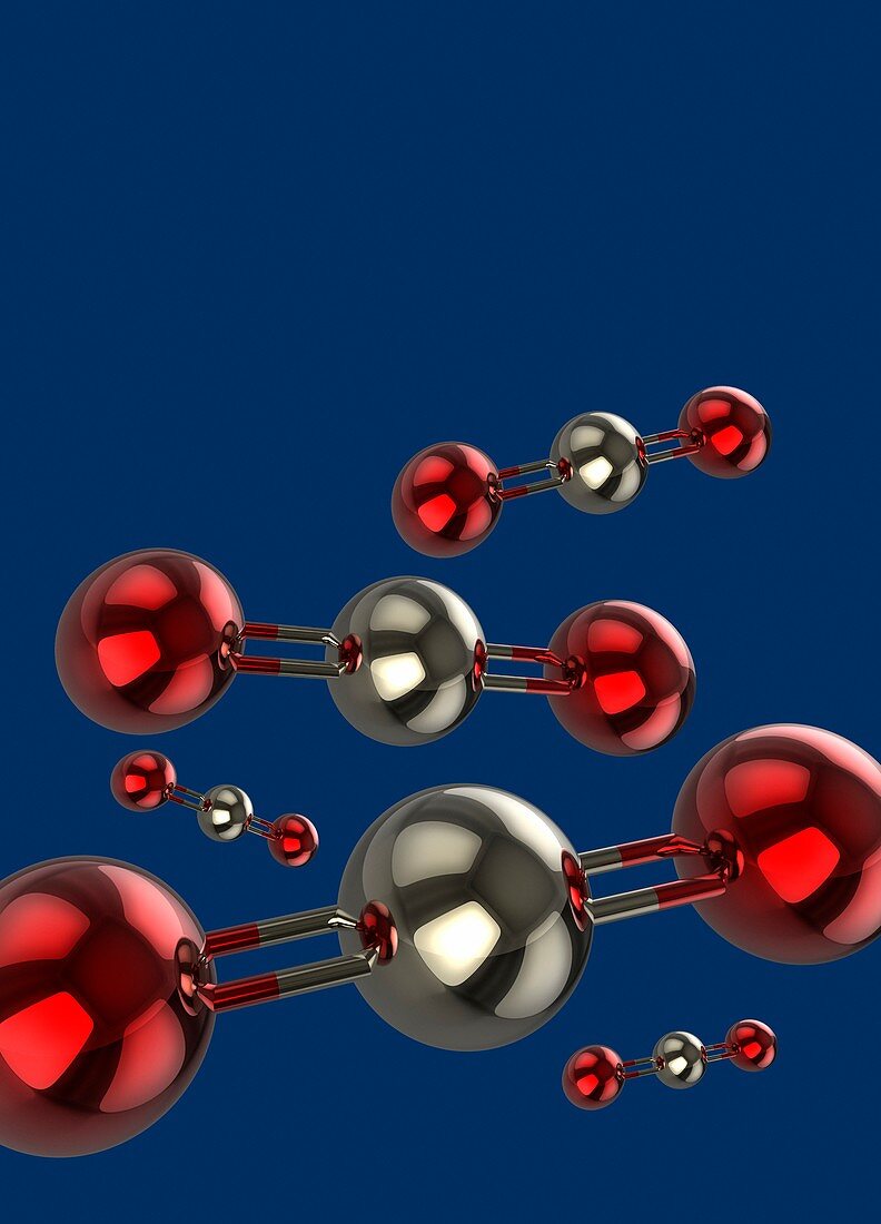 Carbon dioxide atoms,illustration