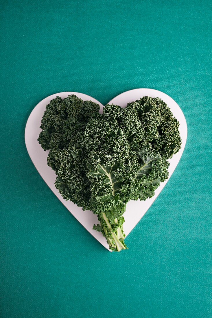 Heart shaped kale leaves