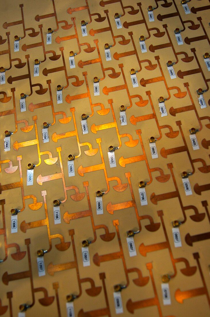 Copper printed array elements.