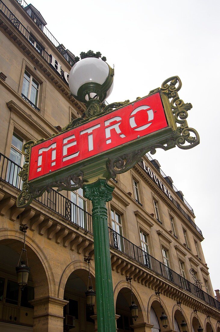 Paris Metro sign.