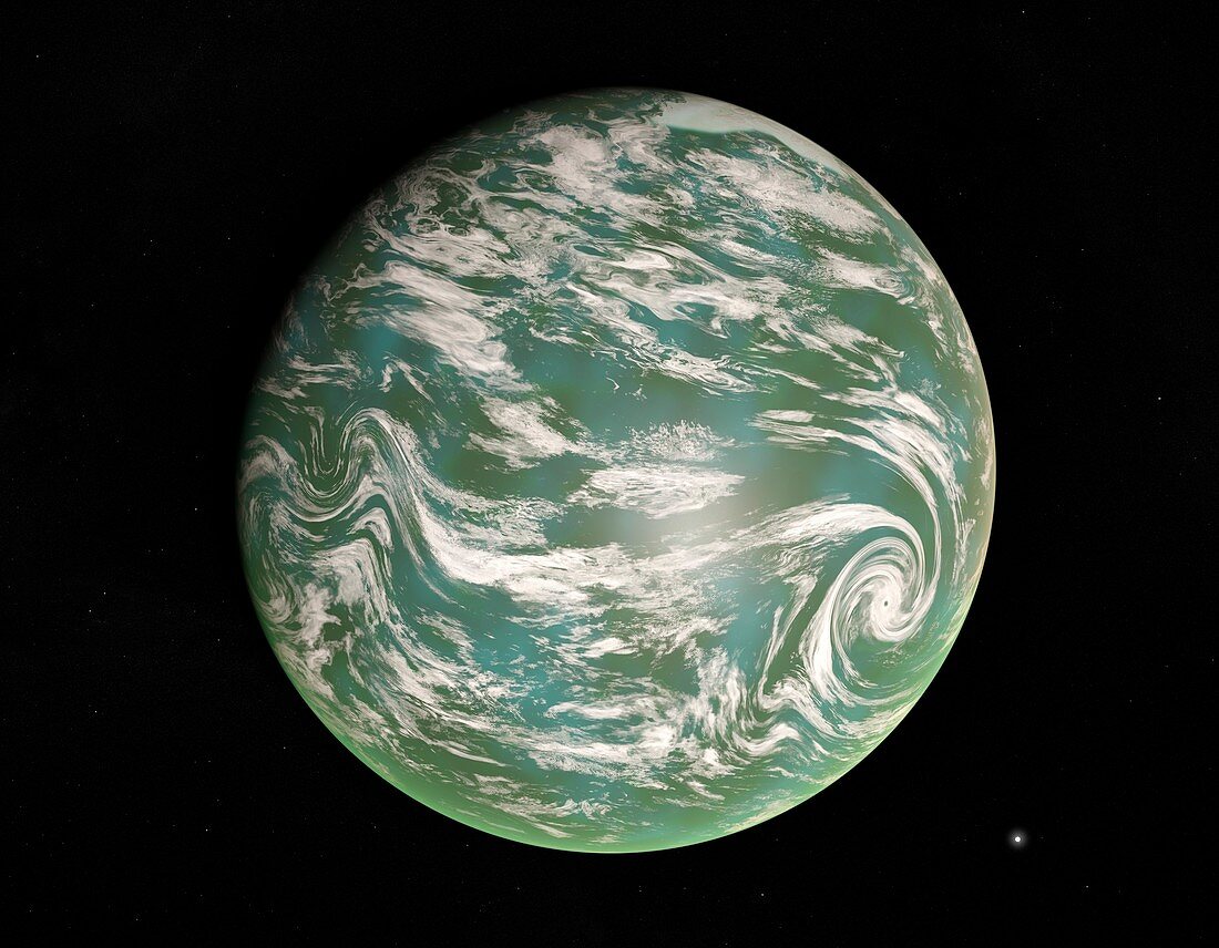 Green ocean world, illustration