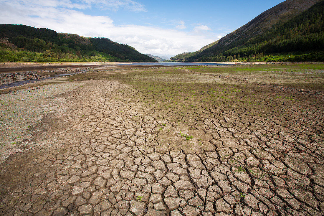 Drought at Thirlmere reservoir, Cumbria, UK