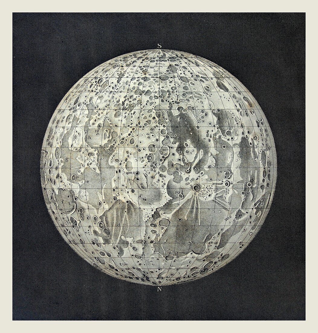 Moon map, 1855