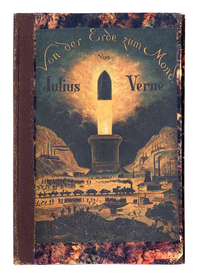 Cover of From the Earth to the Moon, by Jules Verne, 1875