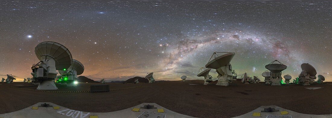 Milky Way over ALMA telescopes