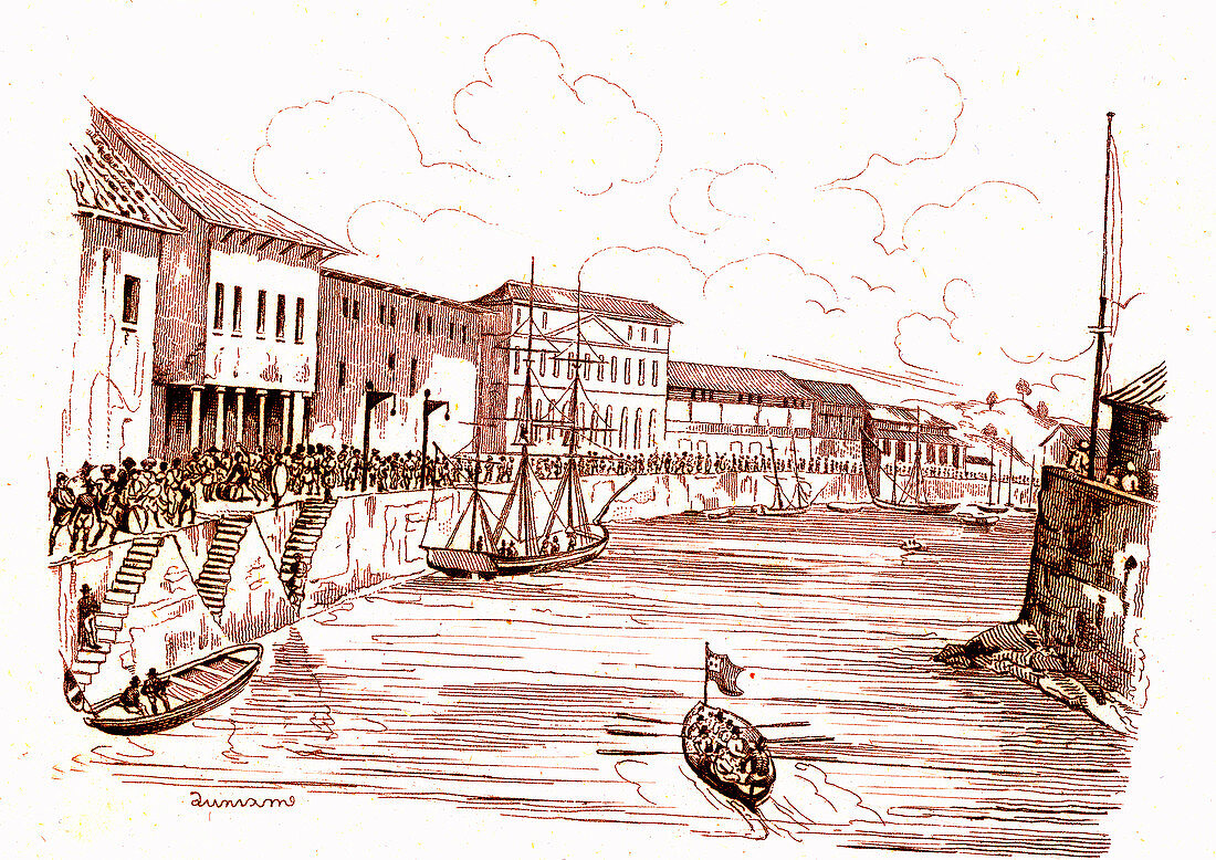 Docks in Singapore, 18th century