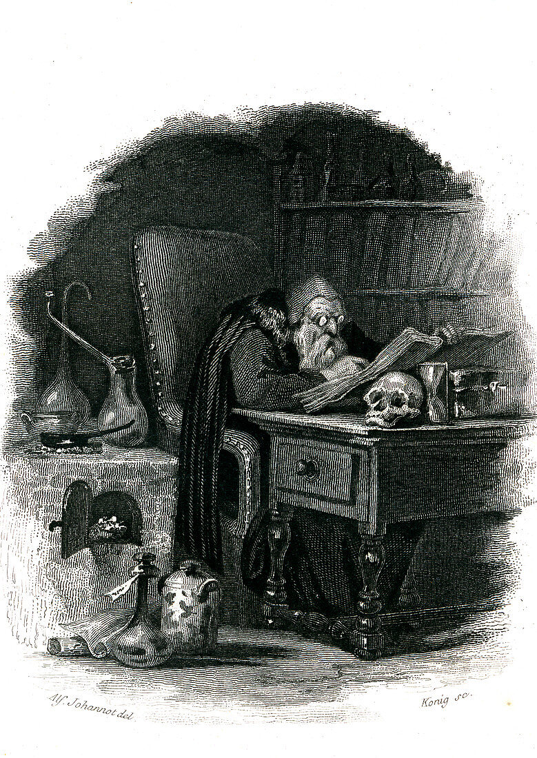 Alchemist reading, 19th century