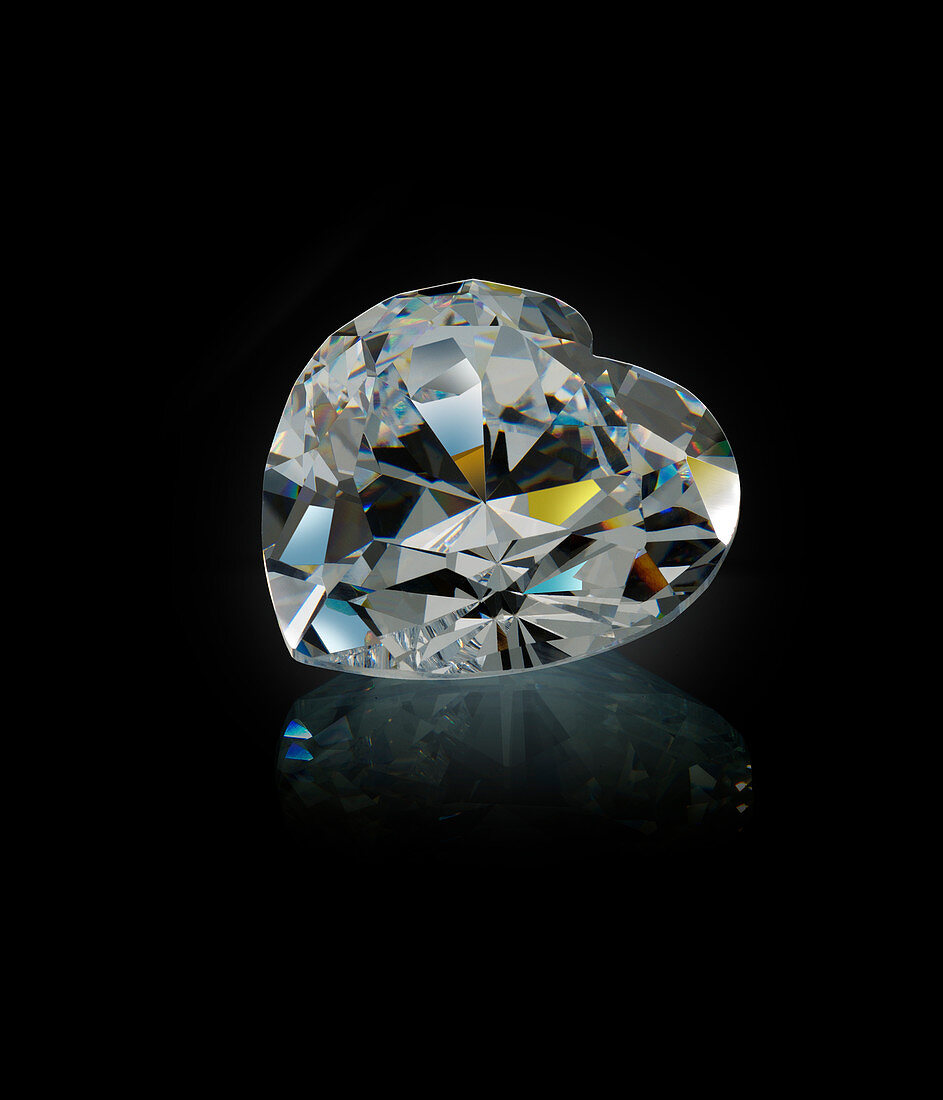 Heart cut diamond gemstone
