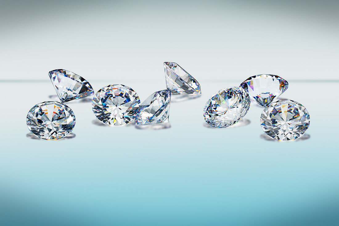 Brilliant cut diamond gemstones