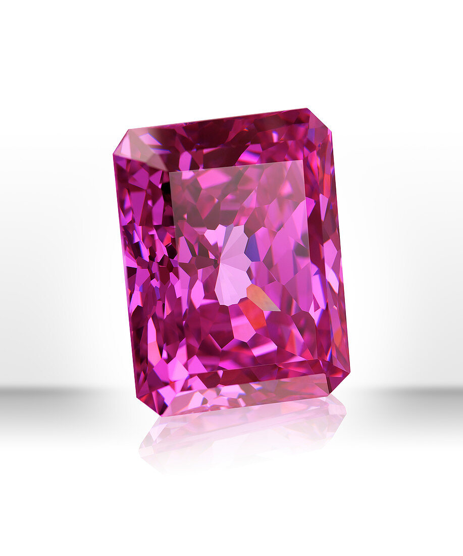 Pink rectangular gemstone