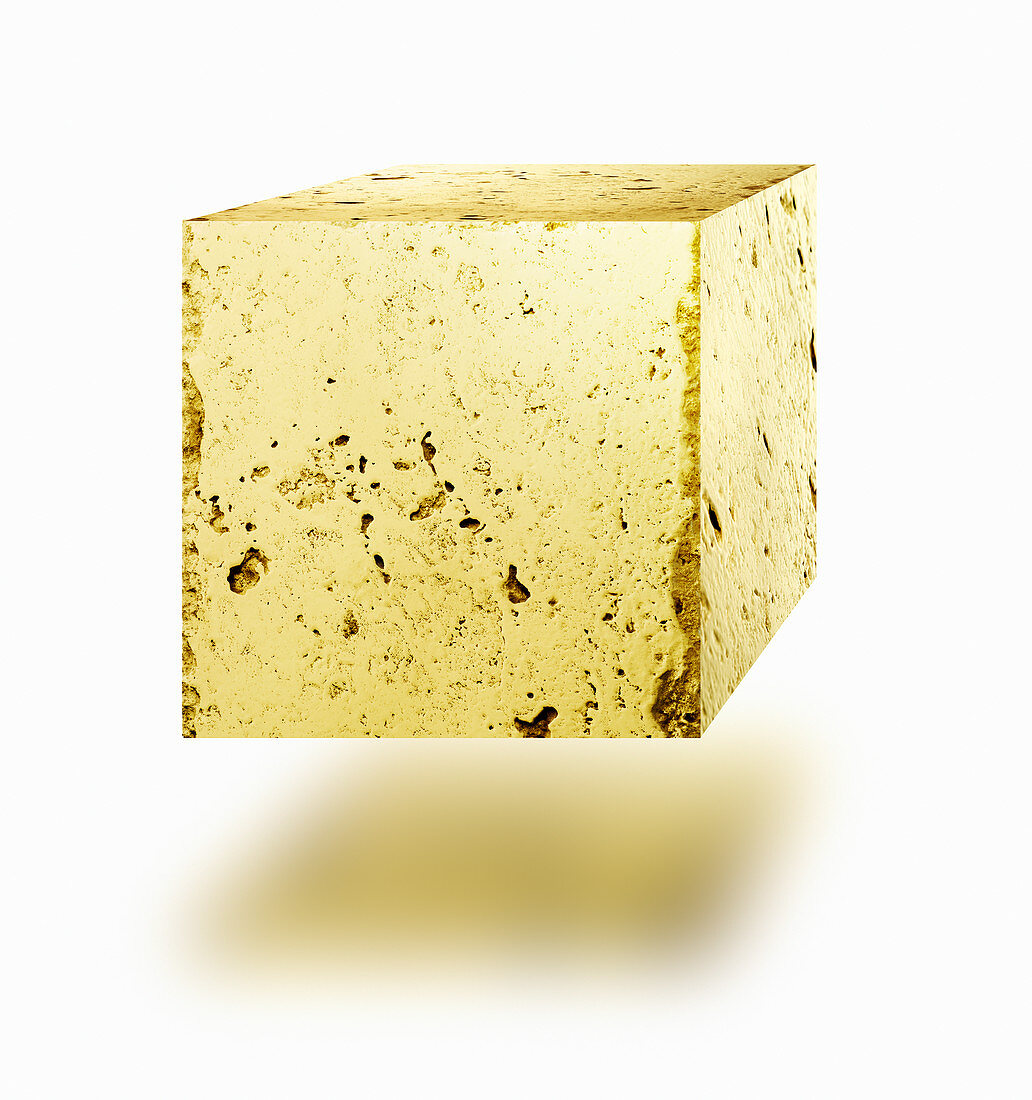 Gold nugget cube