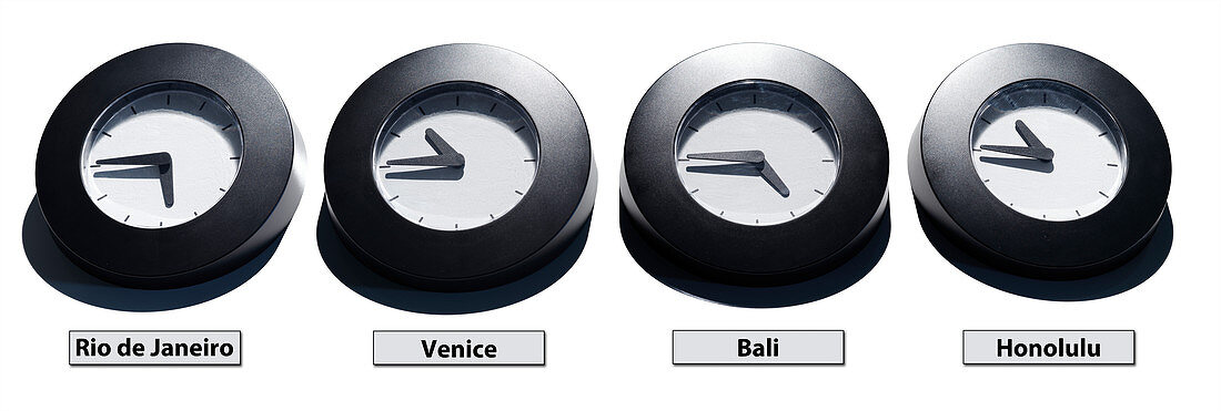 Different time zone clocks