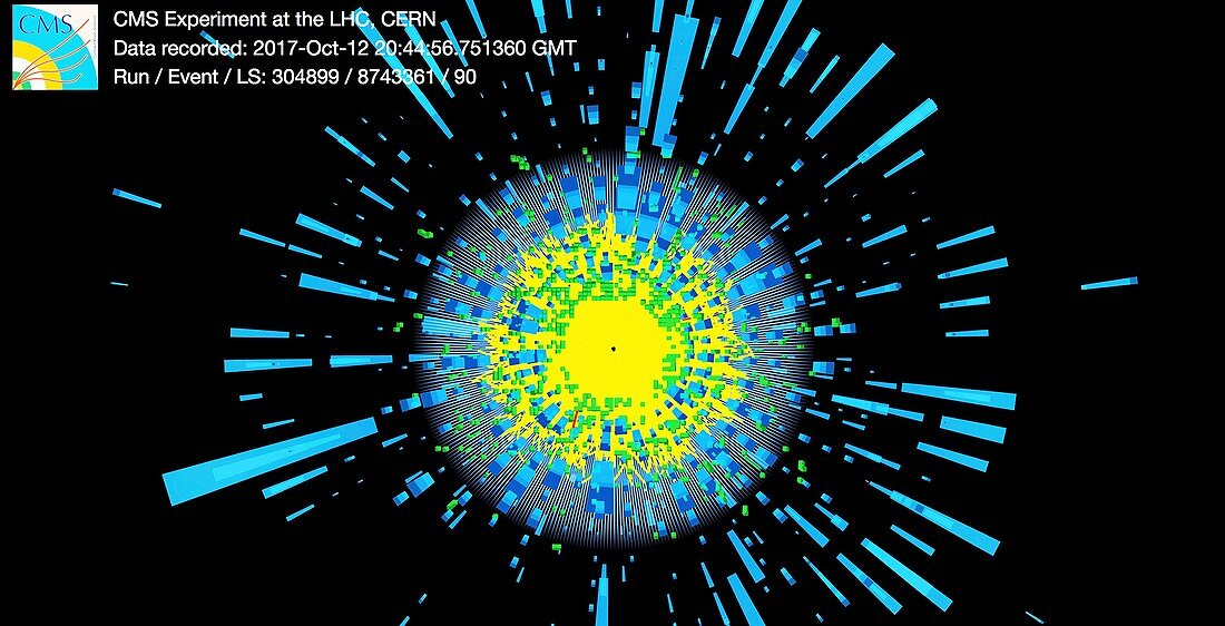 Xenon ion collision event in CERN's CMS detector