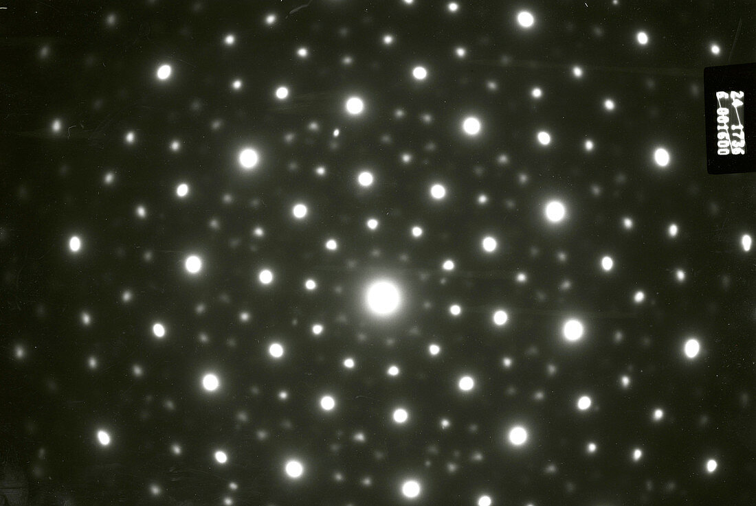 Quasicrystal electron diffraction image, 1982