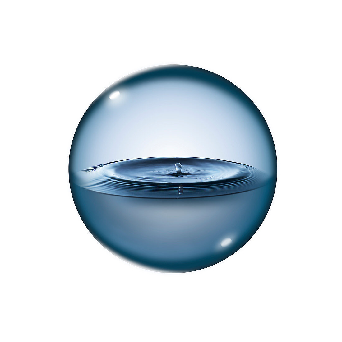 Liquid in sphere, composite image