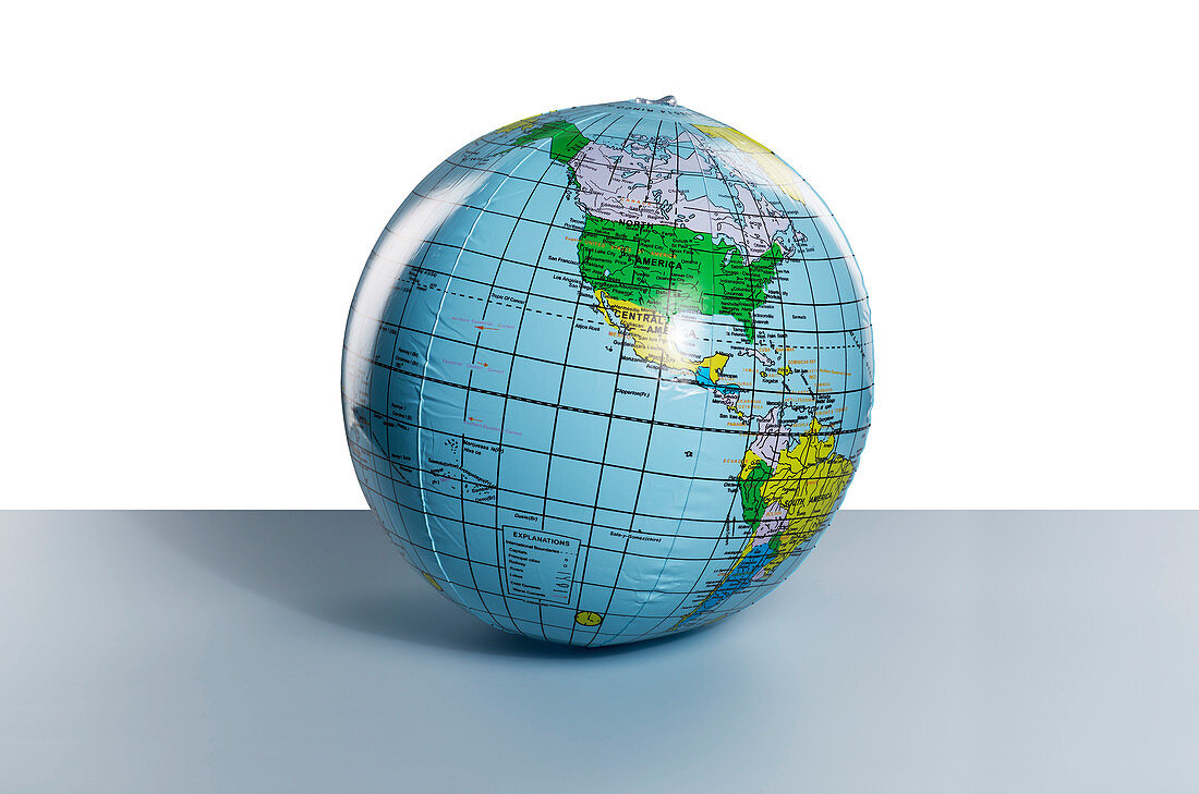 Inflatable globe showing the Americas