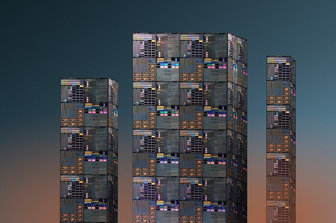 Tower blocks, composite image