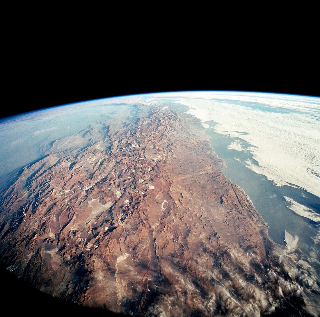 Andes mountains and Atacama desert, shuttle image