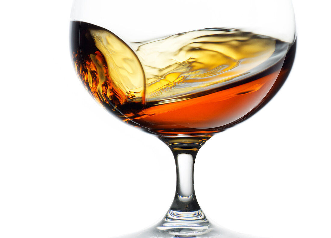 Brandy swirling in a glass