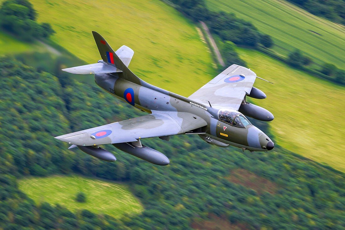 Royal Air Force Hawker Hunter in flight