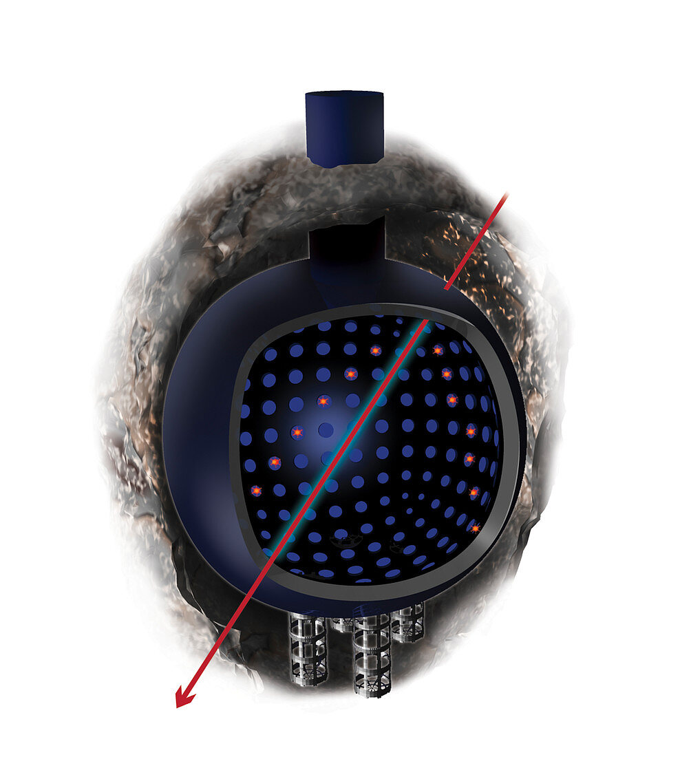 Neutrino detector, illustration