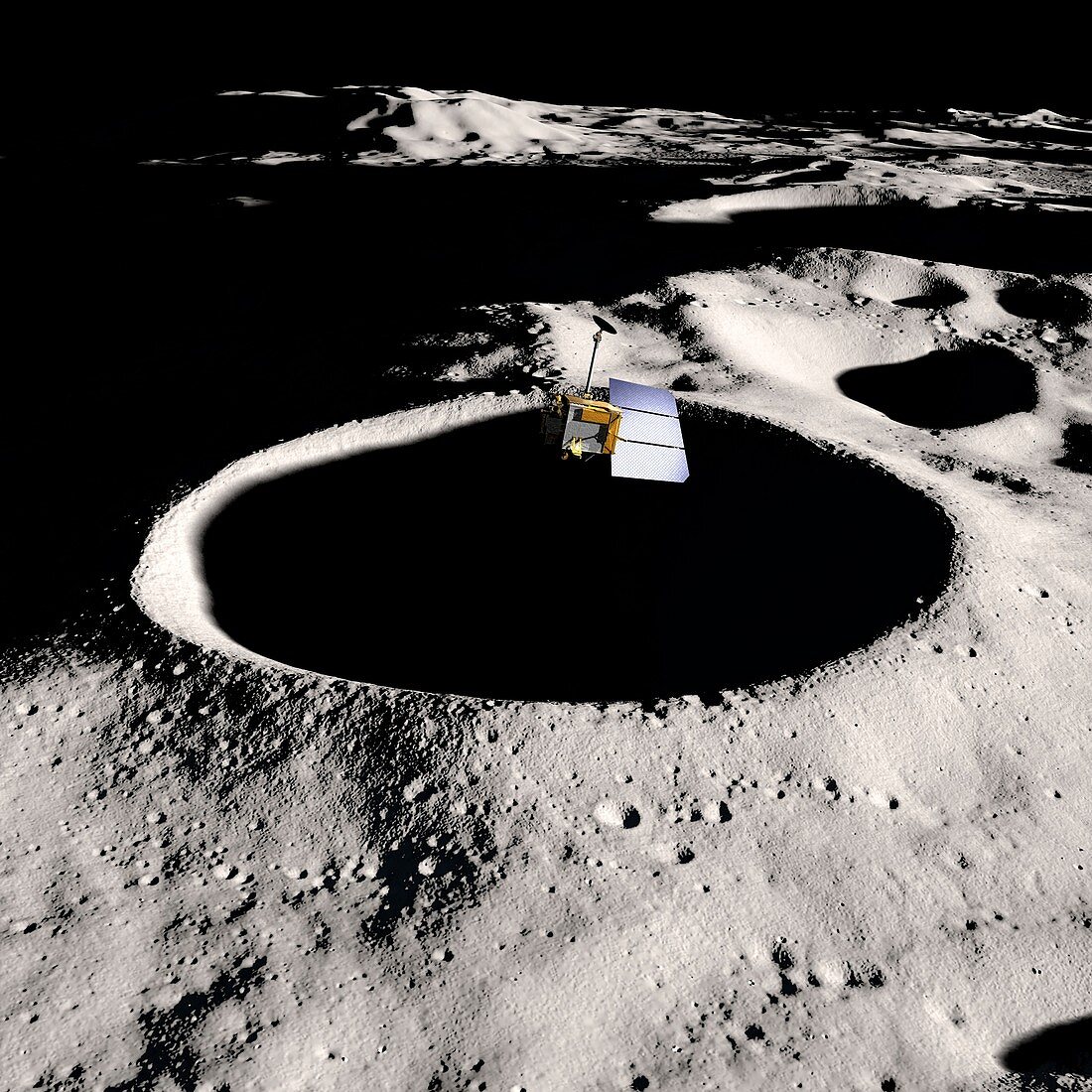 Lunar Reconnaissance Orbiter over the Moon, illustration