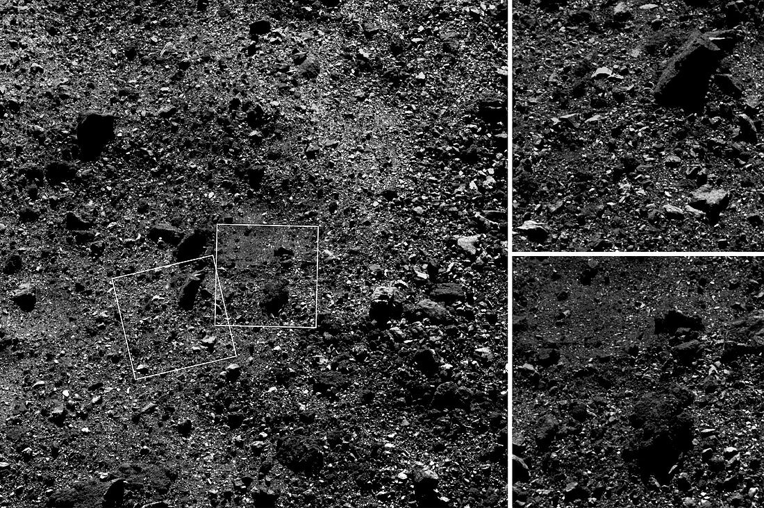 Surface of Bennu asteroid, OSIRIS-REx images