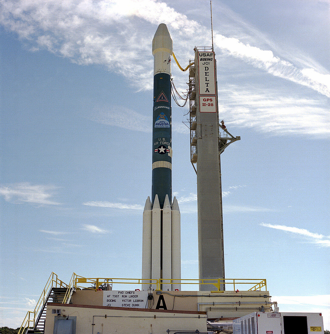 Delta II launch vehicle carrying GPS II-28 satellite