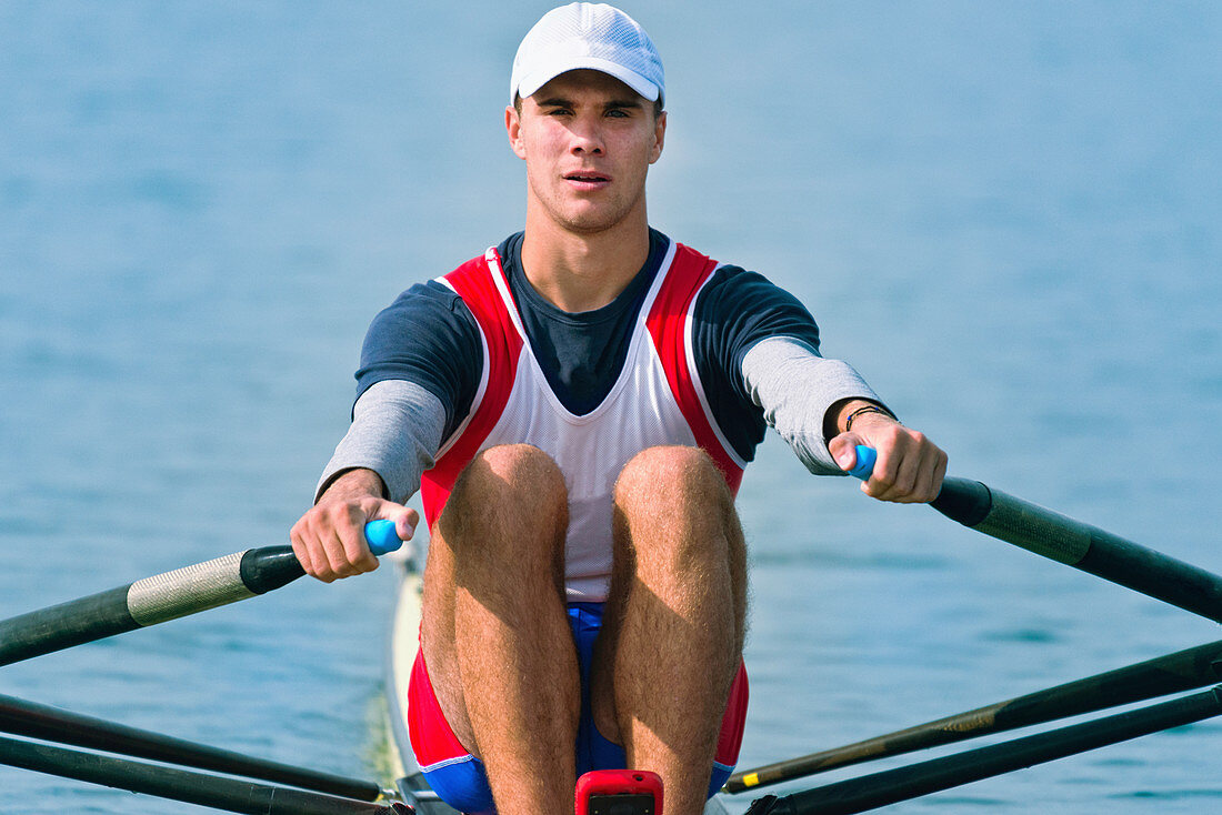 Man rowing scull