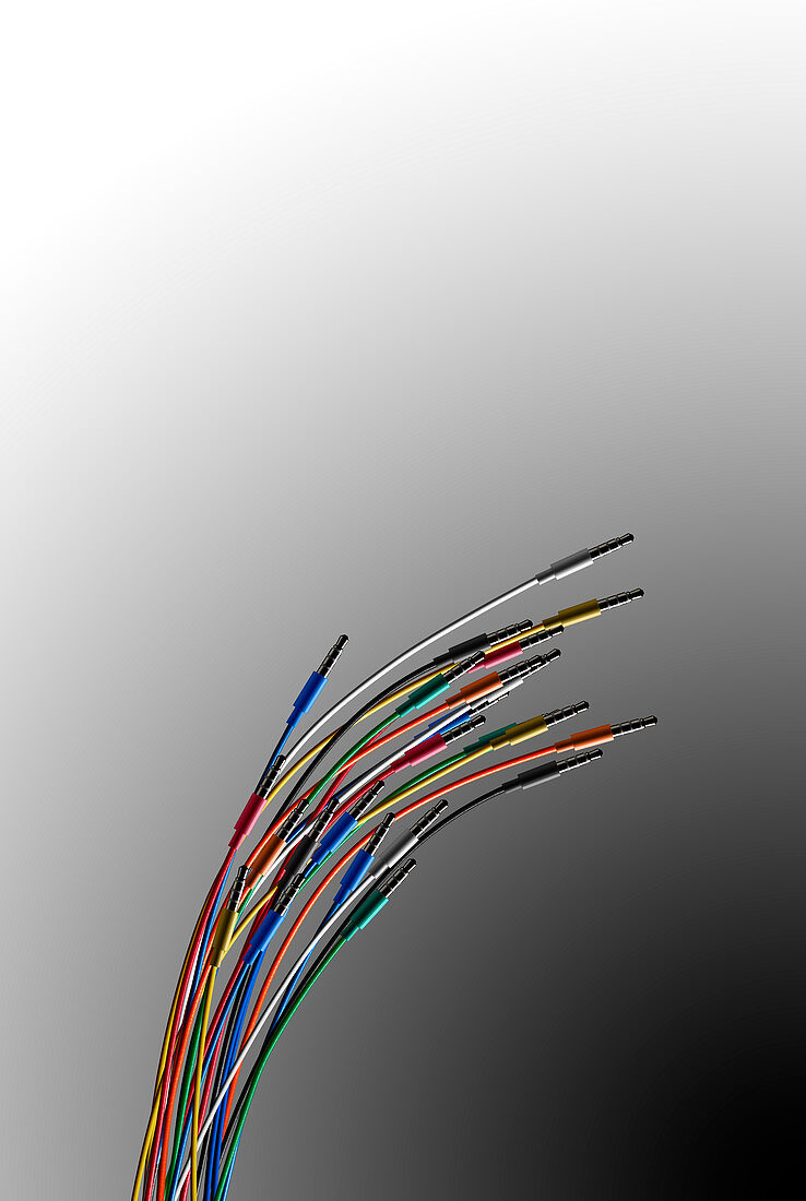 Coloured wires with jack plugs