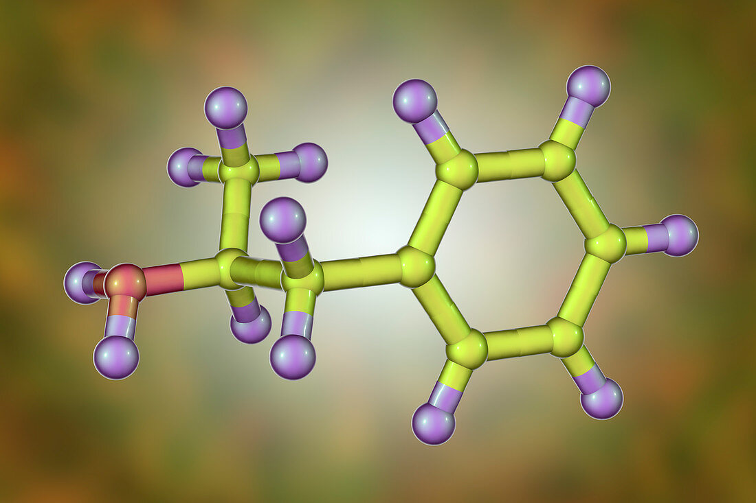 Amphetamine drug, molecular model