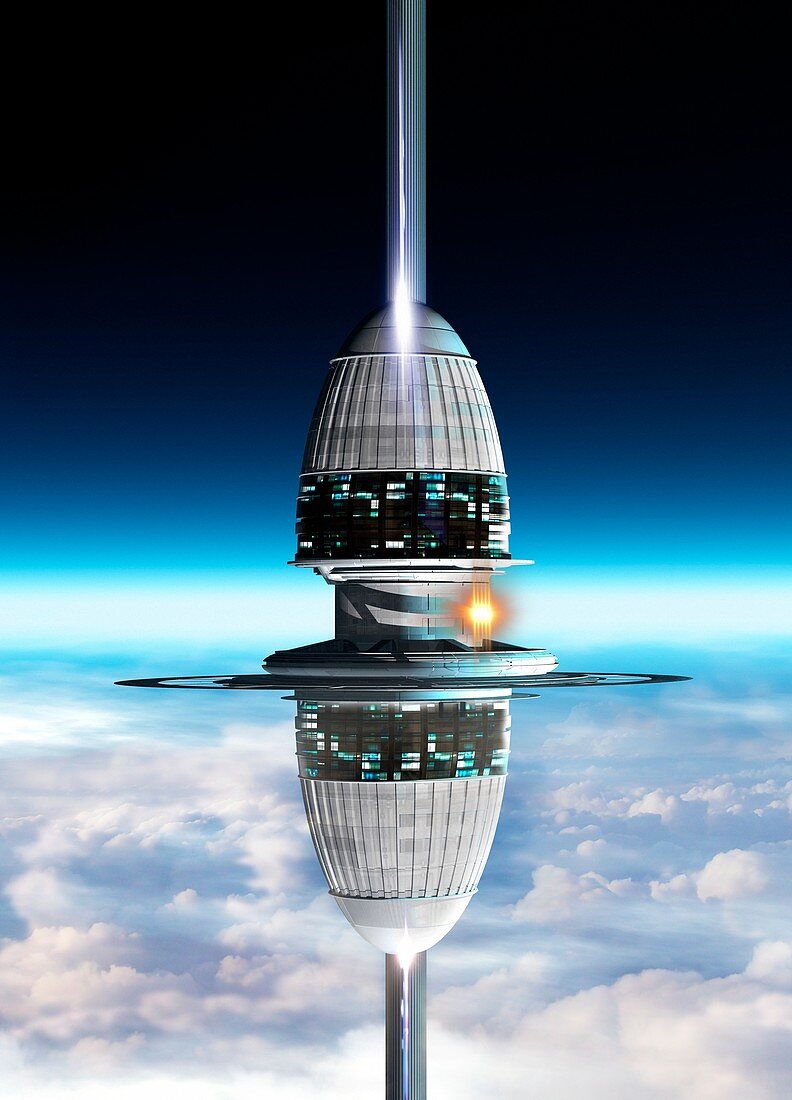 Space elevator, illustration