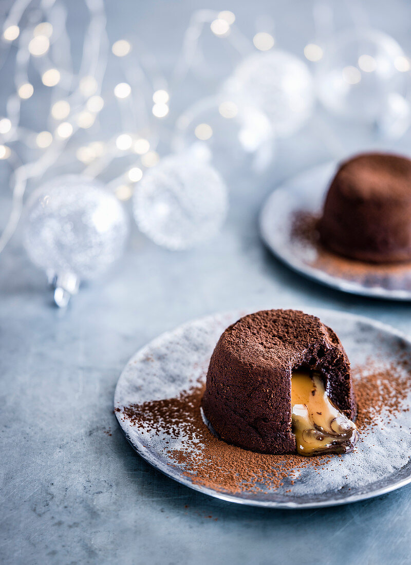 Salted-Caramel-Schokoladenpudding zu Weihnachten