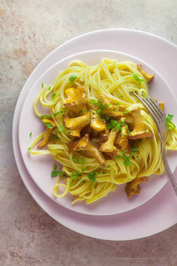 Pasta mit Pfifferlingen