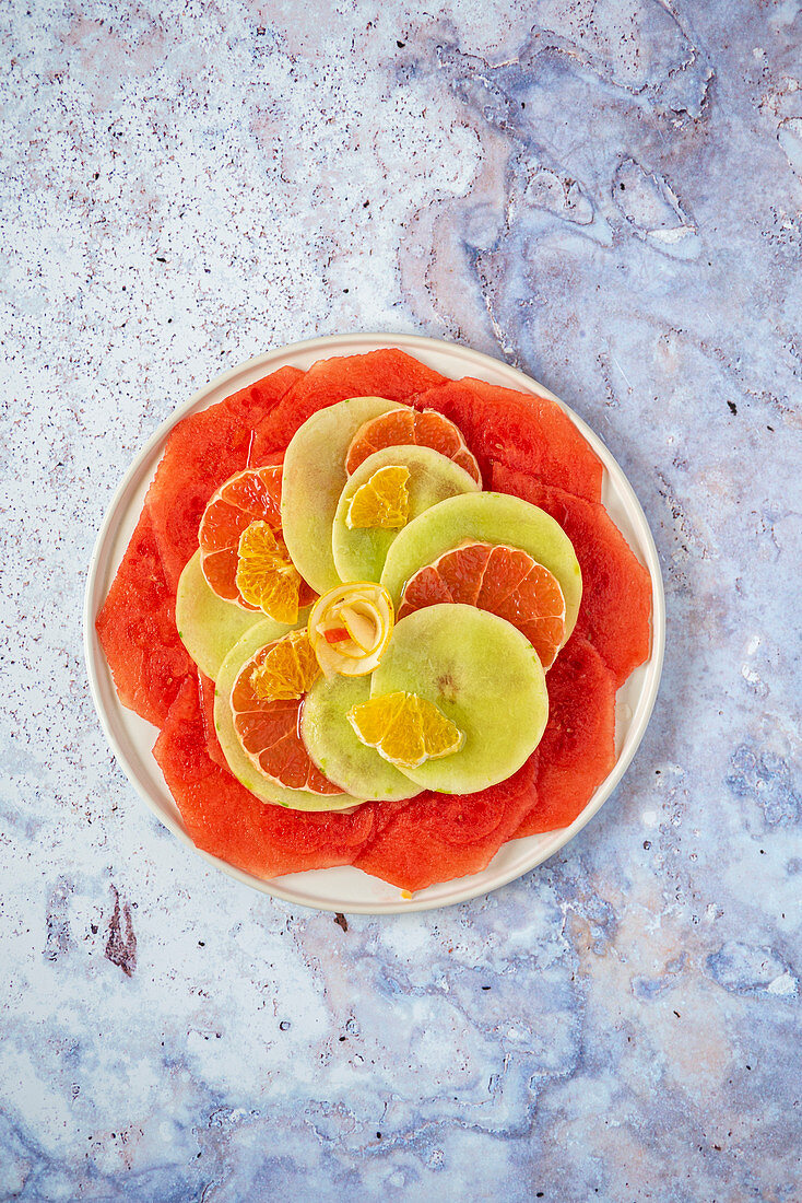 Fruit carpaccio with citrus fruits