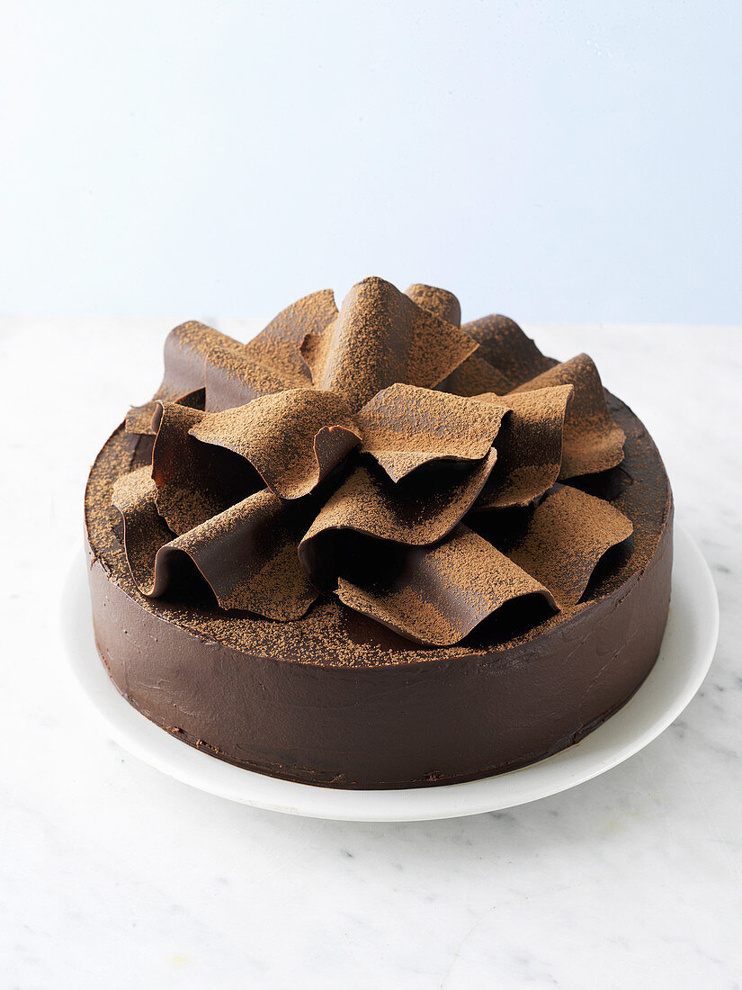 Chocolate cake with waves
