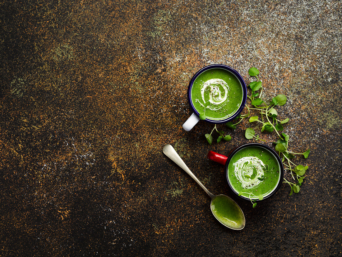 Cream of watercress soup