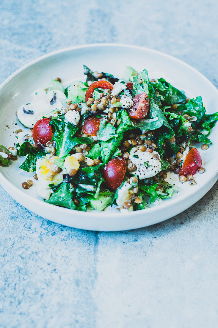 Schneller Linsensalat mit Feta